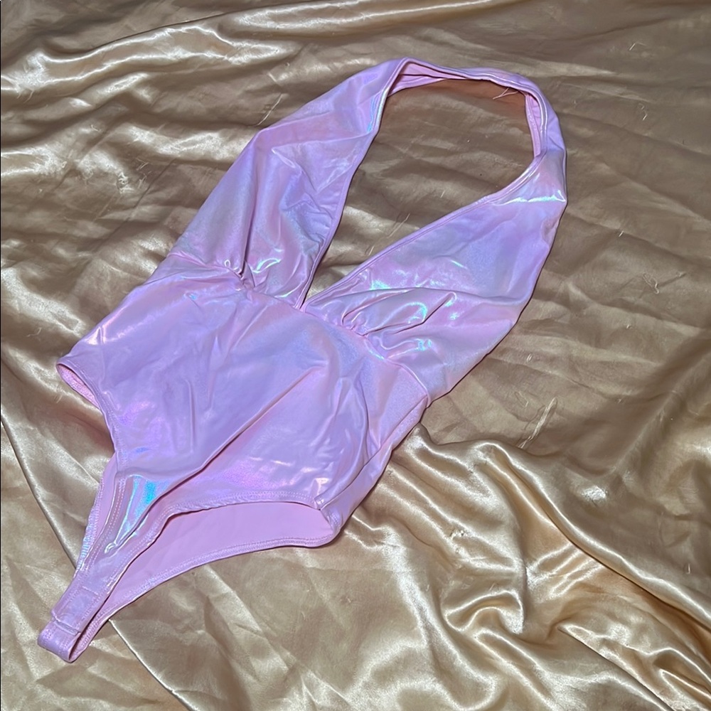 Pink FashionNova bodysuit